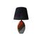 Lampe à Poser Design Yolly D33cm Tissu Noir Et Céramique Motif Africain Rouge, Noir Et Gris