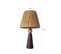 Lampe à Poser Style Contemporain Ekimo D24cm Abat Jour Tissu Brun Avec Base Céramique