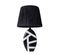 Lampe à Poser Design Yolly D33cm Tissu Noir Et Céramique Motif Géométrique Blanc Et Noir