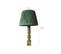 Lampe à Poser Style Vintage Hany D33cm Bois Tourné Et Tissu Vert