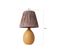 Lampe à Poser Moderne Evalia D24cm Raphia Marron Et Céramique Orange