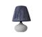 Lampe à Poser Moderne Evaly D24cm Raphia Gris Foncé Et Céramique Grège