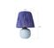 Lampe à Poser Style Contemporain Havany D20cm Abat Jour Tissu Bleu Indigo Avec Base Céramique Bleu