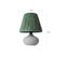 Lampe à Poser Moderne Evaly D24cm Raphia Vert Foncé Et Céramique Grège