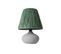 Lampe à Poser Moderne Evaly D24cm Raphia Vert Foncé Et Céramique Grège