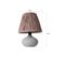 Lampe à Poser Moderne Evaly D24cm Raphia Marron Et Céramique Grège