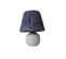 Lampe à Poser Style Contemporain Havany D20cm Abat Jour Tissu Gris Foncé Avec Base Céramique Grège