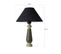 Lampe à Poser Style Contemporain Ekimo D33cm Abat Jour Tissu Noir Avec Base Céramique Vert Et Noir