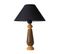 Lampe à Poser Style Contemporain Ekimo D33cm Abat Jour Tissu Noir Avec Base Céramique Marron Clair E