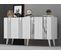 Buffet Gody L150xh80cm Blanc Et Effet Miroir Argent