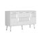 Buffet Style Scandinave Jasim L150cm Motif Géométrique Blanc Et Argent