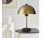 Lampe à Poser Champignon Kanile D23cm Métal Or Et Noir Et Bois Noir