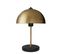 Lampe à Poser Champignon Kanile D23cm Métal Or Et Noir Et Bois Noir