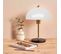 Lampe à Poser Champignon Kanile D23cm Métal Blanc Et Or Et Bois Noir