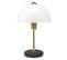 Lampe à Poser Champignon Kanile D23cm Métal Blanc Et Or Et Bois Noir