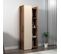 Étagère Bibliothèque à Porte Battante Maritta L60cm Bois Clair Et Beige