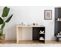 Bureau Avec Plateau Extensible Franky L120cm Bois Beige Et Anthracite