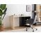 Bureau Avec Plateau Extensible Franky L120cm Bois Beige Et Anthracite