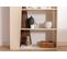 Étagère Bibliothèque Style Scandinave Lyria L100cm Bois Foncé Et Beige