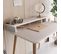 Bureau Style Scandinave Minimaliste Dylia L90cm Blanc Et Bois Naturel