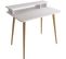 Bureau Style Scandinave Minimaliste Dylia L90cm Blanc Et Bois Naturel