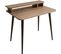 Bureau Style Scandinave Minimaliste Dylia L90cm Bois Foncé Et Marron Foncé