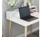 Bureau Style Scandinave Anayis L90cm Blanc Et Bois Clair