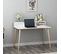 Bureau Style Scandinave Anayis L120cm Blanc Et Bois Clair