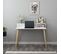 Bureau Style Scandinave Anayis L120cm Blanc Et Bois Clair