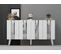 Buffet Style Art Déco Gody L150xh40cm Blanc Et Effet Miroir Argent