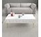 Table Basse Design Ponzay L105cm Blanc Et Or