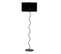 Lampadaire Design Cobria L160cm Abat Jour Noir Avec Support Métal Chrome