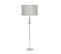 Lampadaire Design Vegari H160cm Abat Jour Gris Et Argent Avec Support Métal Chromé Argent