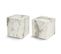 Lot De 2 Tables D'appoint Moderne Fariz Effet Marbre Blanc