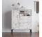 Buffet Moderne 3 Portes Rawan L100cm Effet Marbre Blanc Et Or