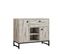 Buffet Moderne 2 Portes Et 1 Tiroir Elssa L90cm Effet Marbre Blanc Et Noir