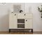 Buffet Moderne 2 Portes Et 1 Tiroir Elssa L90cm Effet Travertin Beige Et Noir