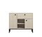 Buffet Moderne 2 Portes Et 1 Tiroir Elssa L90cm Effet Travertin Beige Et Noir