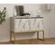 Buffet Moderne 2 Portes Zinette L90cm Effet Marbre Blanc Et Or