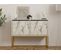 Buffet Moderne 2 Portes Zinette L90cm Effet Marbre Blanc Et Or