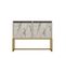 Buffet Moderne 2 Portes Zinette L90cm Effet Marbre Blanc Et Or