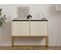 Buffet Moderne 2 Portes Zinette L90cm Effet Travertin Beige Et Or