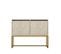 Buffet Moderne 2 Portes Zinette L90cm Effet Travertin Beige Et Or