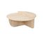 Table Basse Design Yellin D90cm Effet Travertin Beige