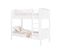 Nordic - Lit Superpose Enfant 90 X 200 Avec Échelle Droite En Bois - Blanc