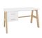 Lisa - Bureau Enfant Avec 2 Tiroirs En Bois - Blanc / Naturel