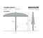 Parasol Patmos Rectangle 210 X 140 Cm Gris