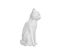 Satuette Chat Assis Design Origami - Blanc Mat