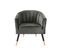 Fauteuil Royal Effet Velours - 1 Place - Vert Taupe