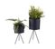 Set De 2 Supports à Plantes Ronds Pedestal Bleu Fonc?